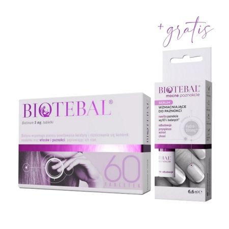 Biotebal 5 mg tabletki 60 szt. + serum wzmacniające do paznokci w prezencie