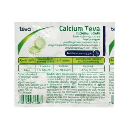 Calcium TEVA tabletki musujące x 14 szt.