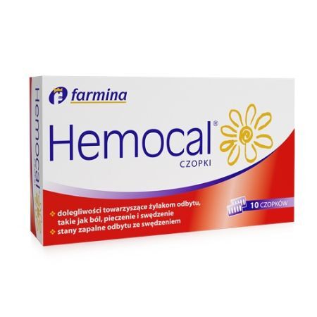 Hemocal czoki  z nagietkiem przeciw hemoroidom 10szt.  FARMINA