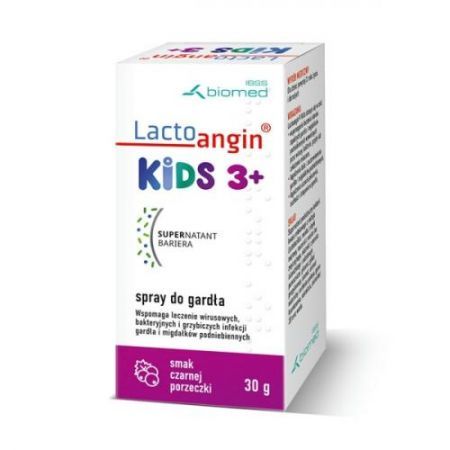 Lactoangin Kids 3+ Spray do gardła, smak czarnej porzeczki 30 g 