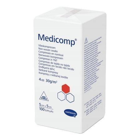 Medicomp kompresy z włókniny (5 cm x 5 cm) 100 szt.