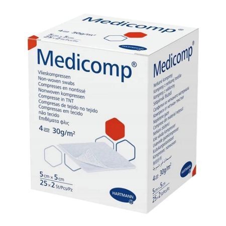 Medicomp kompresy z włókniny (5 cm x 5 cm) 50 szt. (25 x 2)