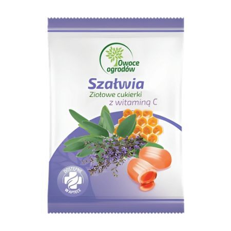 Owoce ogrodów Szałwia ziołowe cukierki z witaminą C 60g
