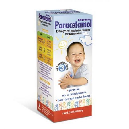 Paracetamol 120mg/5ml  zawiesina o smaku truskawkowym 100 ml AFLOFARM
