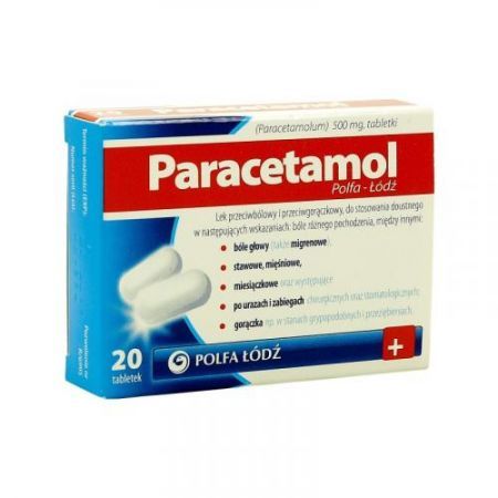Paracetamol 500mg  tabletki  20 szt POLFA ŁÓDZ