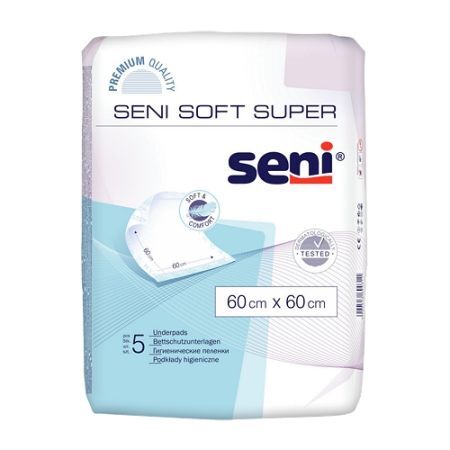 SENI SOFT SUPER podkłady higieniczne (60 x 60 cm) x 5 szt.