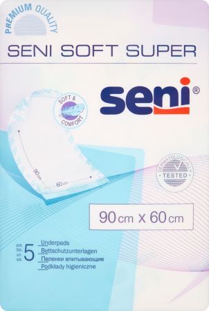 SENI SOFT SUPER podkłady higieniczne (90 x 60 cm) x 5 szt.