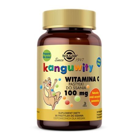 SOLGAR Kanguwity witamina C 100 mg pastylki do ssania x 90 szt.