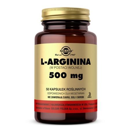 SOLGAR L-Arginina 500 mg kapsułki x 50 szt.