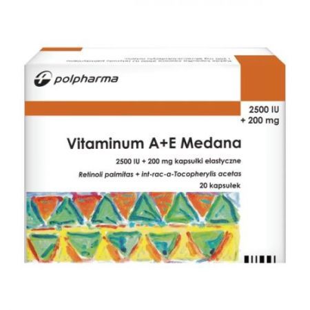 Vitaminum A + E (2500 IU + 200mg) kapsułki x 20 szt. MEDANA 