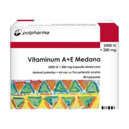 Vitaminum A + E (2500 IU + 200mg) kapsułki x 40 szt. MEDANA